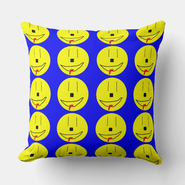 Happy Smiling Faces Emoji, Kids Art, Pillow (Front)