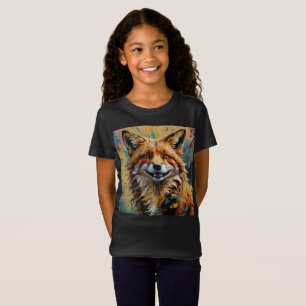 Happy Smiling Fox -paint splatter T-Shirt