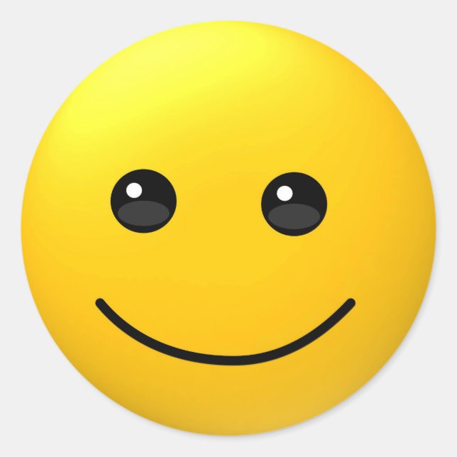 Happy Smiling funny emoji face sticker (Front)