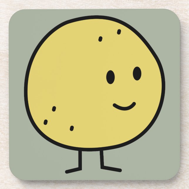 Happy Smiling Grapefruit Fruits Coaster (Front)