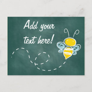 Happy Smiling Jolly Bee Holiday Postcard
