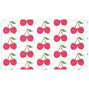 Happy Smiling Kawaii Cherry Fruit Tablecloth