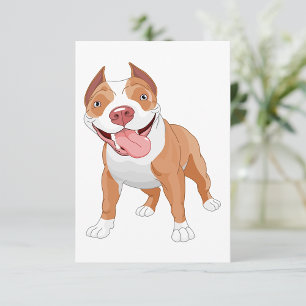 Happy Smiling Pit Bull Invitation
