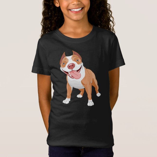 Happy Smiling Pit Bull T-Shirt (Front)