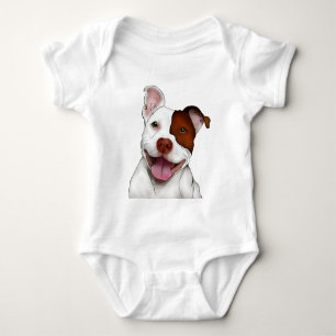 Happy Smiling Pitbull Baby Bodysuit