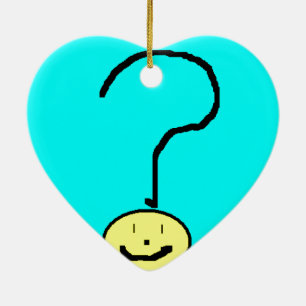 Happy Smiling Question Mark Emoji, Kids Art Ceramic Tree Decoration