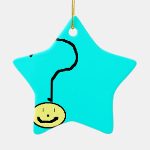 Happy Smiling Question Mark Emoji, Kids Art Ceramic Tree Decoration