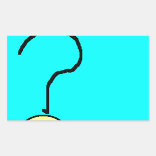 Happy Smiling Question Mark Emoji, Kids Art Rectangular Sticker