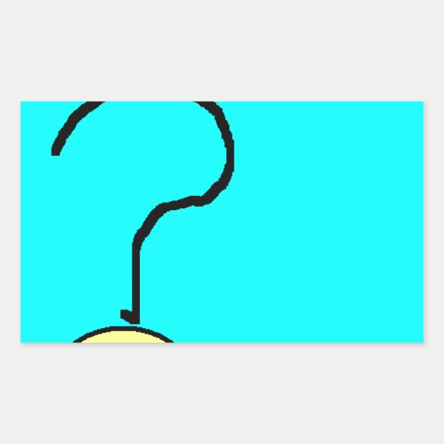 Happy Smiling Question Mark Emoji, Kids Art Rectangular Sticker (Front)