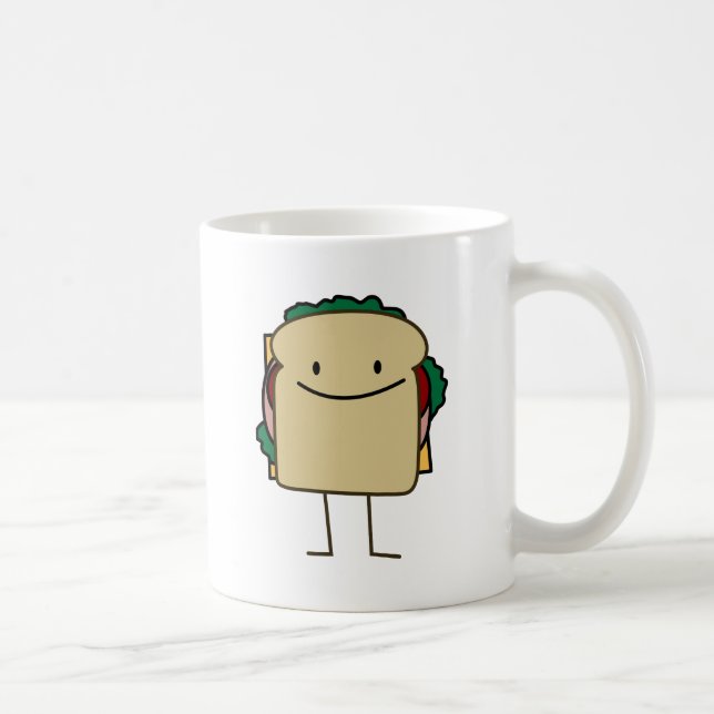 Happy Smiling Sandwich - Classic Coffee Mug (Right)