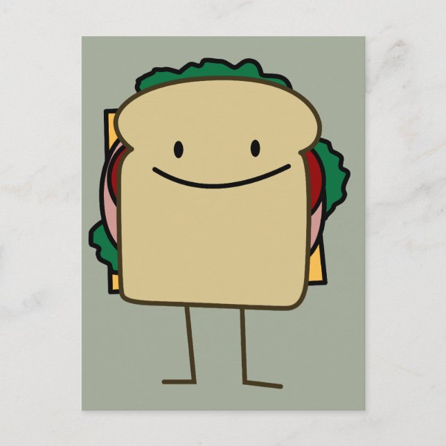 Happy Smiling Sandwich - Classic Postcard (Front)
