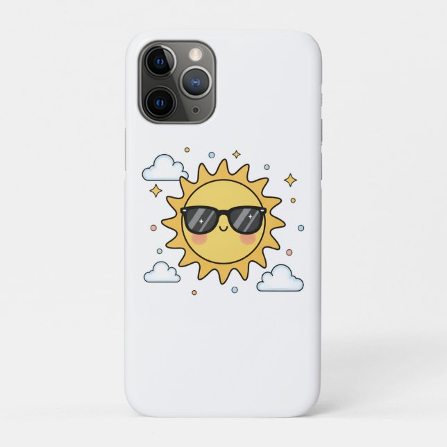 Happy Smiling Sun Cartoon - Minimalist Kawaii Suns Case-Mate iPhone Case (Back)