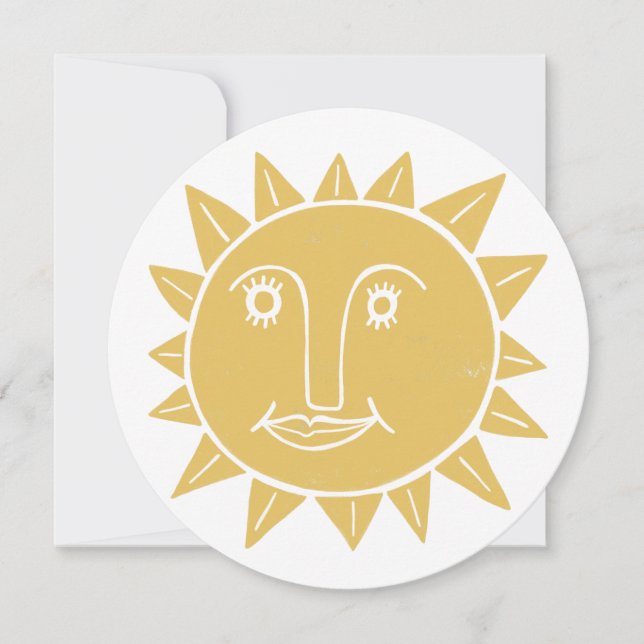 Happy Smiling Sun Face Cheerful Greeting Card (Front)