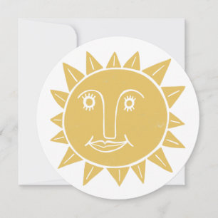 Happy Smiling Sun Face Cheerful Greeting Card