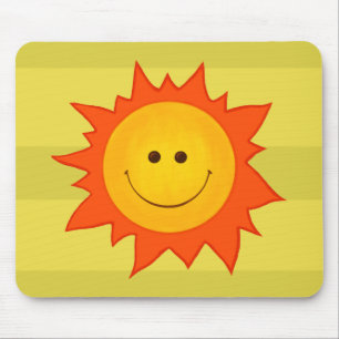 Happy Smiling Sun Mouse Mat