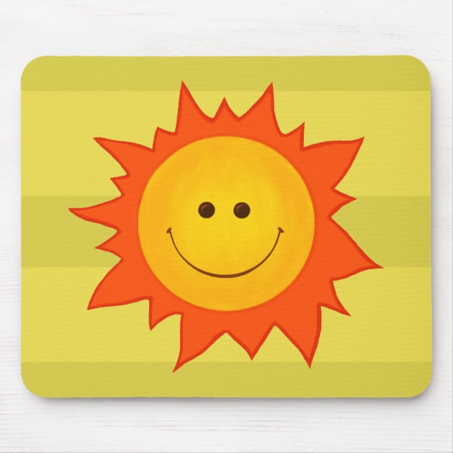 Happy Smiling Sun Mouse Mat (Front)