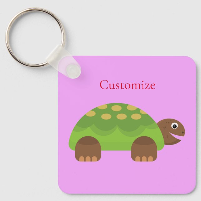 Happy Smiling Turtle Thunder_Cove Key Ring (Front)