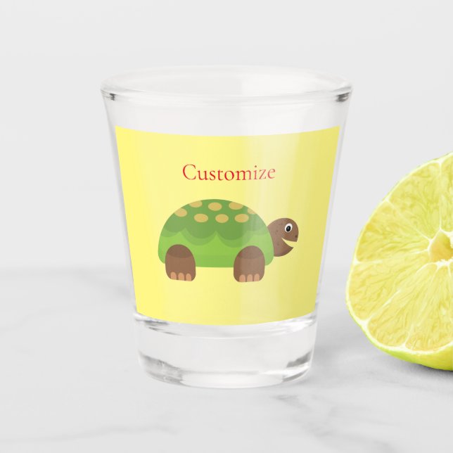 Happy Smiling Turtle Thunder_Cove Shot Glass (Front)
