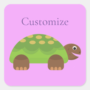 Happy Smiling Turtle Thunder_Cove Square Sticker