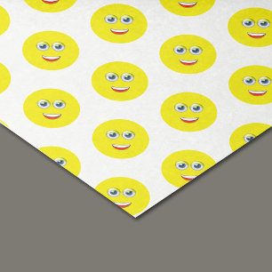 Happy Smiling Yellow Emoji Pattern Tissue Paper