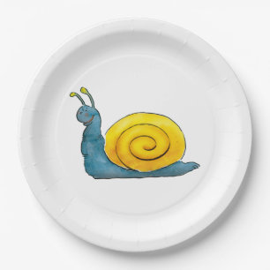 Happy snail   Adorable Animal Paper Plate