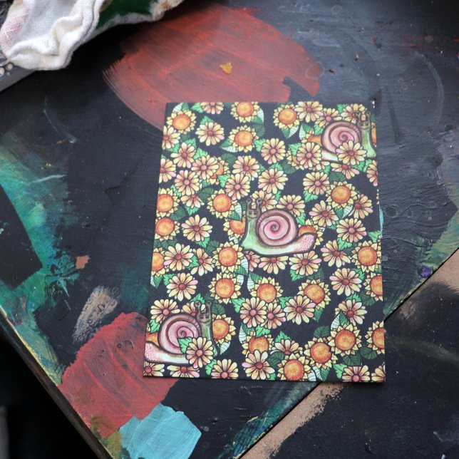 Happy Snail Flowers                                Postcard (Creator Uploaded)