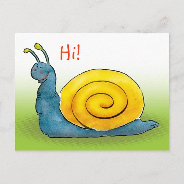 Happy snail | Hi Postcard (Front)