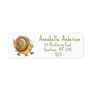 Happy Snail Mail Personalise Label
