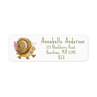 Happy Snail Mail Personalise Label