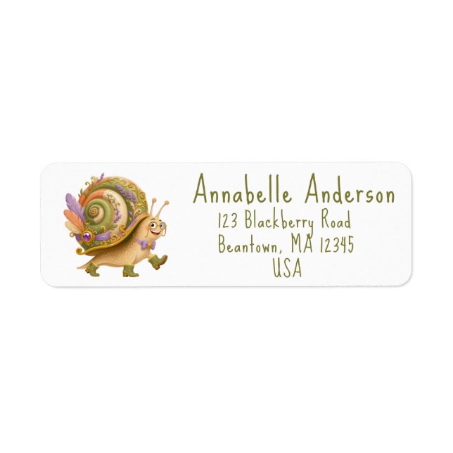 Happy Snail Mail Personalise Label (Front)