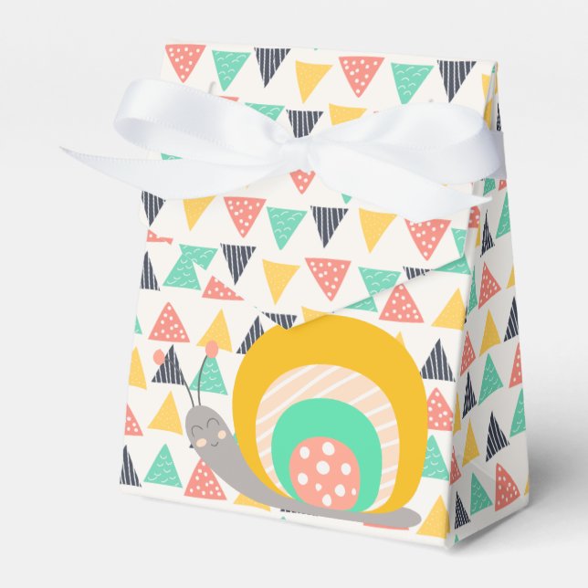 Happy Snail on Triangles Favour Box (Front Side)
