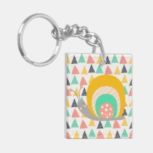 Happy Snail on Triangles Key Ring