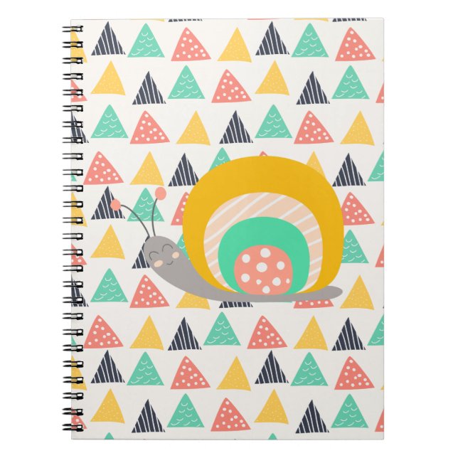 Happy Snail on Triangles Notebook (Front)