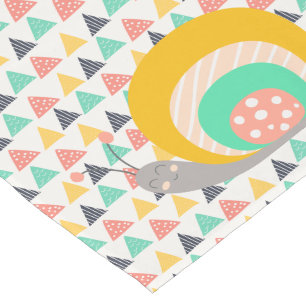 Happy Snail on Triangles Short Table Runner