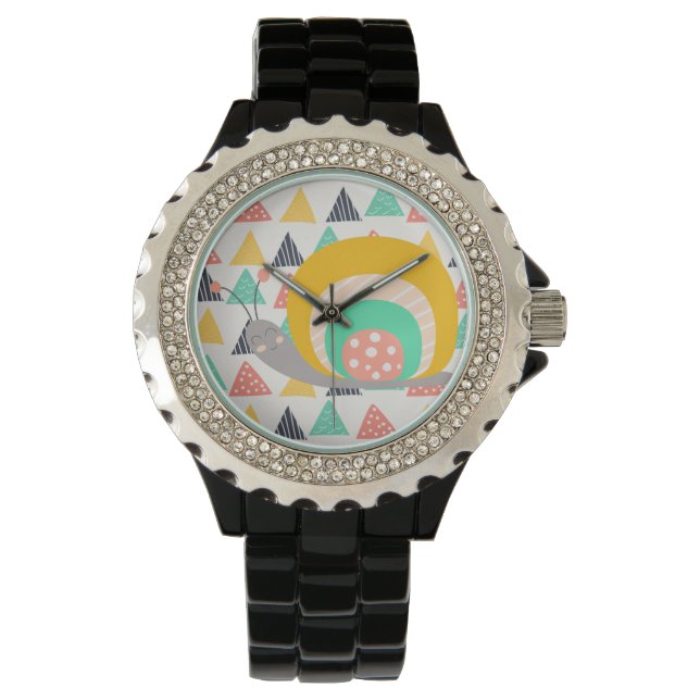 Happy Snail on Triangles Watch (Front)