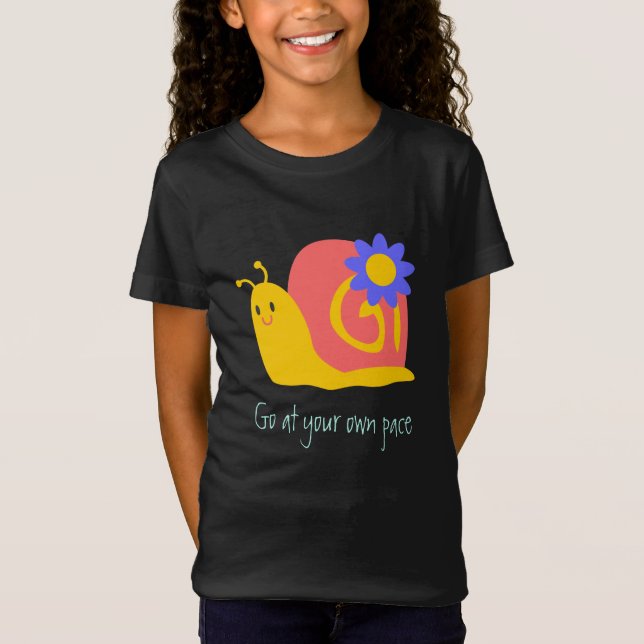 Happy snails cute snails own pace T-Shirt (Front)