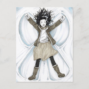 Happy Snow Angel Holiday Postcard
