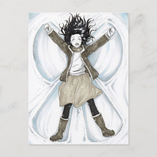 Happy Snow Angel Holiday Postcard