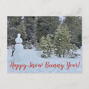 Happy Snow Bunny Year! Postcard