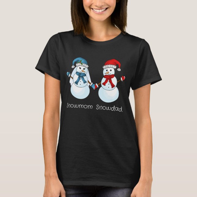 Happy snow couple, Christmas T-Shirt (Front)