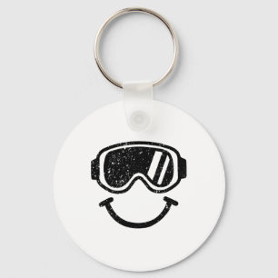 Happy Snowboarding And Skiing Goggles T Shirt Kids Key Ring