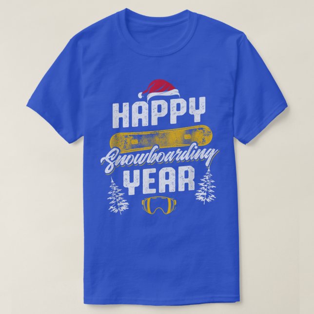 Happy Snowboarding Year Winter Holiday  T-Shirt (Design Front)