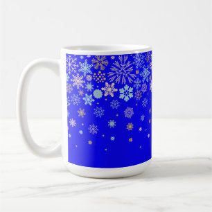 Happy snowflake border coffee mug