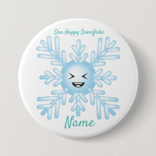 Happy Snowflake Emoticon Thunder_Cove 7.5 Cm Round Badge