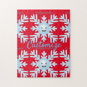 Happy Snowflake Emoticon Thunder_Cove Jigsaw Puzzle