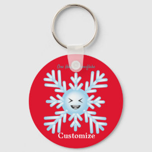 Happy Snowflake Emoticon Thunder_Cove Key Ring