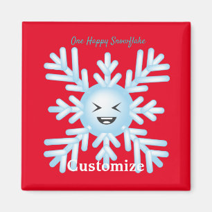 Happy Snowflake Emoticon Thunder_Cove  Magnet