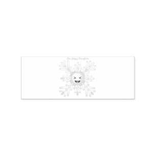 Happy Snowflake Emoticon Thunder_Cove  Rubber Stamp