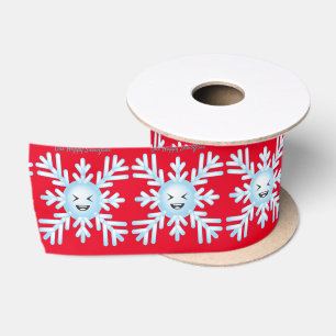 Happy Snowflake Emoticon Thunder_Cove Satin Ribbon