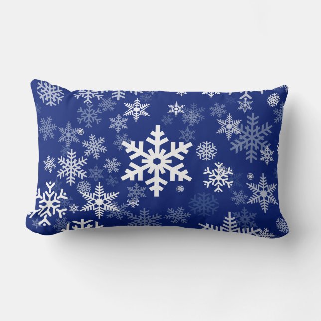 Happy Snowflakes crystals Pattern for Everyone Lumbar Cushion (Front)